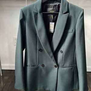 Maje Dark Green Double Breasted Blazer
